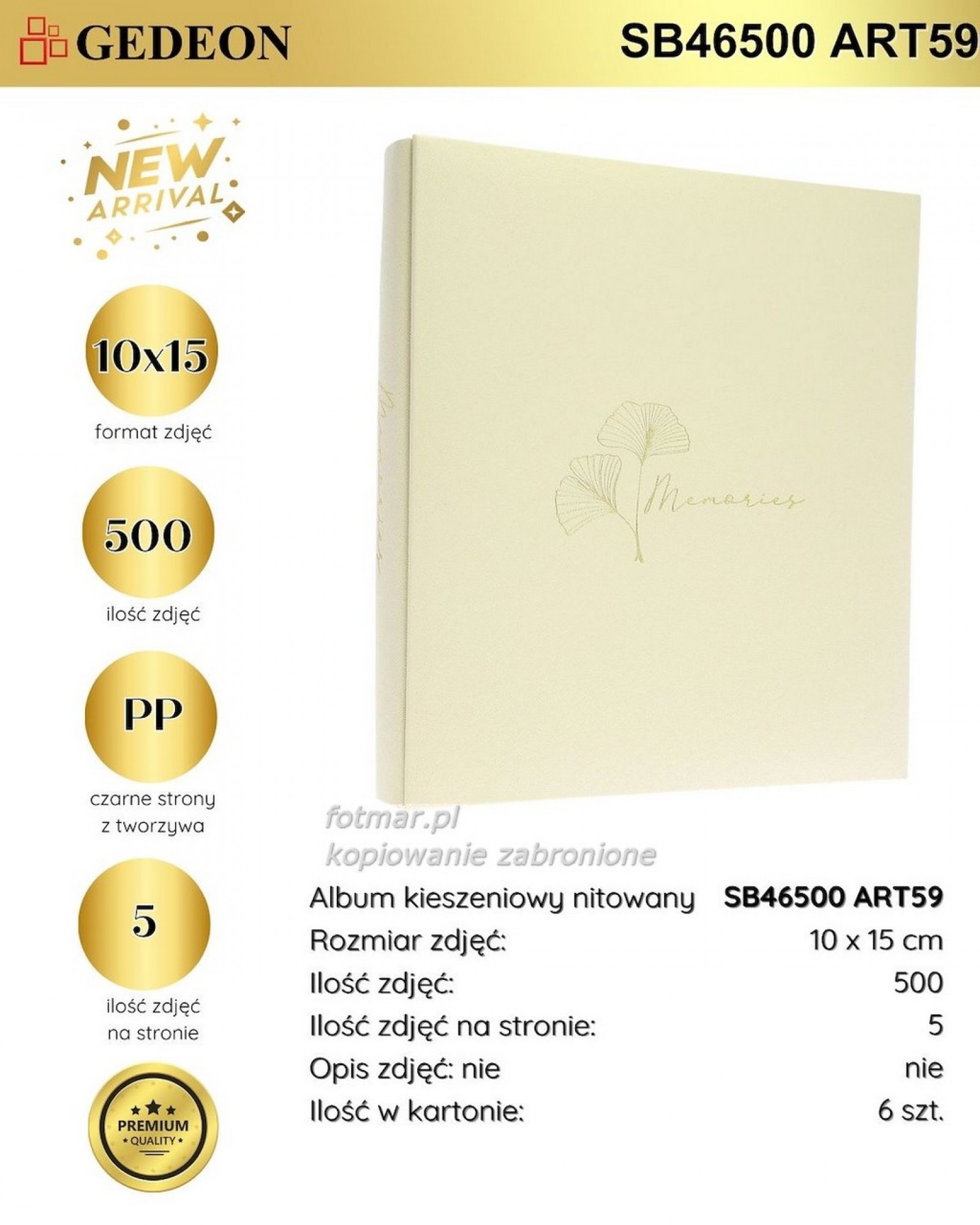 ALBUM NA ZDJĘCIA 10X15 500 ZDJĘĆ  ART59